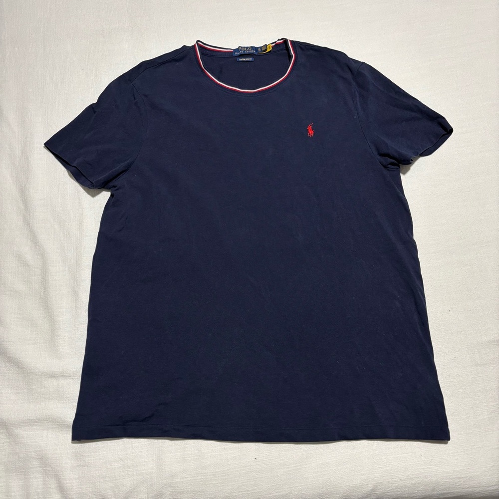 Men’s Polo Ralph Lauren Navy Blue Custom Slim Fit Tee